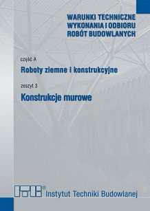A3/2023 Część A: Roboty ziemne i konstrukcyjne, zeszyt 3: Konstrukcje murowe